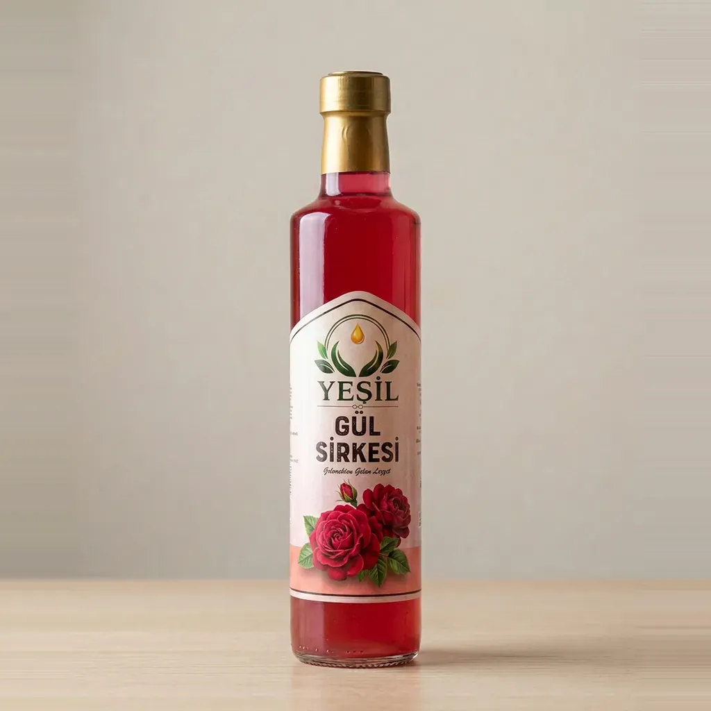 Gül Sirkesi — 500 ml Dorica cam şişe